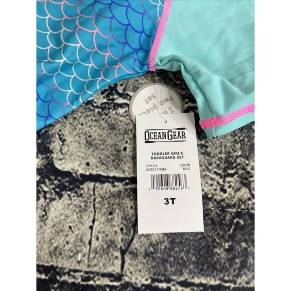 Ocean Gear Girls 3T short sleeve 2-Pc RASHGUARd UPF 50+ Sun Protection - Picture 5 of 7